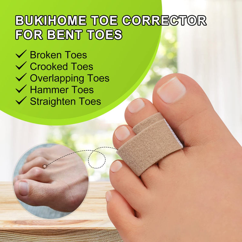 Bukihome Up-Grade Hammer Toe Straighteners for Bent Toes, 12 Pack Toe Splints, Toe Corrector, Toe Wraps for Curled Toes, Crooked Toes and Hammer Toes（6 Large Size & 6 Middle Size） Coffee - NewNest Australia