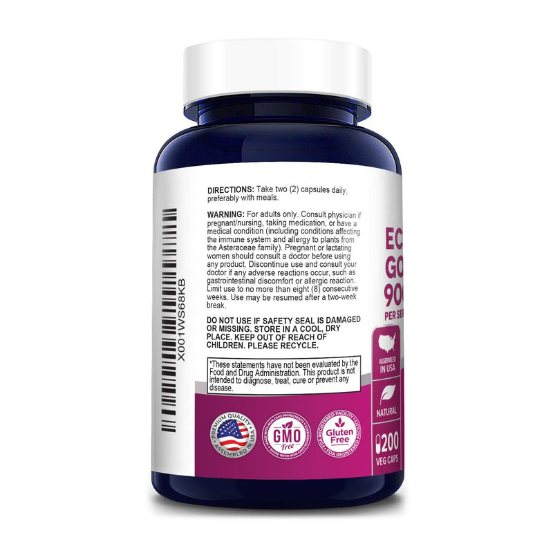 Echinacea Goldenseal 900mg 200 Veggie Caps (Vegetarian, Non-GMO & Gluten Free) - NewNest Australia