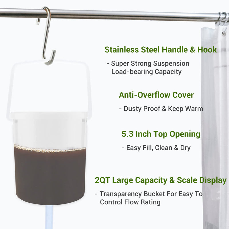 TopQuaFocus 2L Plastic Enema Bucket Kit Clear Reusable Colon Cleanse Leak-Proof Home Coffee Enema Kit Bucket for Men Women Colon Cleaning BPA Free, 6PCS Enemas Tips The Black - NewNest Australia