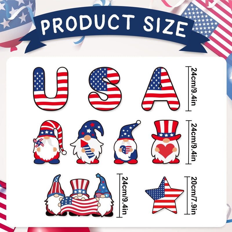 Whaline Patriotic Garage Decoration Magnet Stickers Gnome USA Magnet Decals Refrigerator Stickers American Flag Theme Garage Door Decals for July 4th Independence Day Party Supplies Home Decor, 10Pcs - NewNest Australia