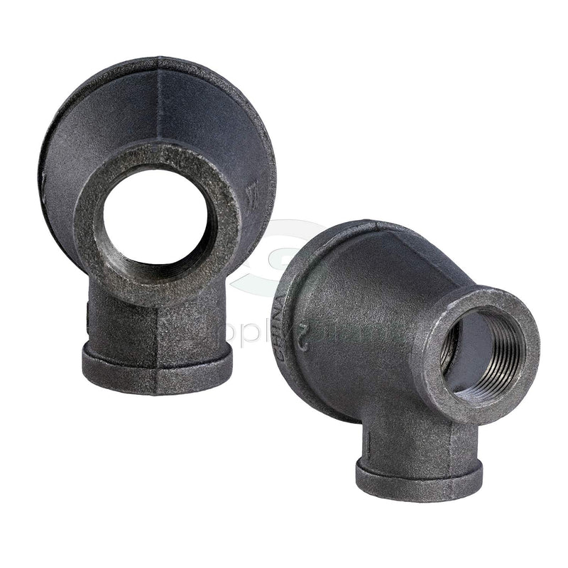 Supply Giant CNSU400J Black Malleable Three Size Reducing Tee with Female Threaded Fitting 2 in. x 1 in. x 1 in. - NewNest Australia