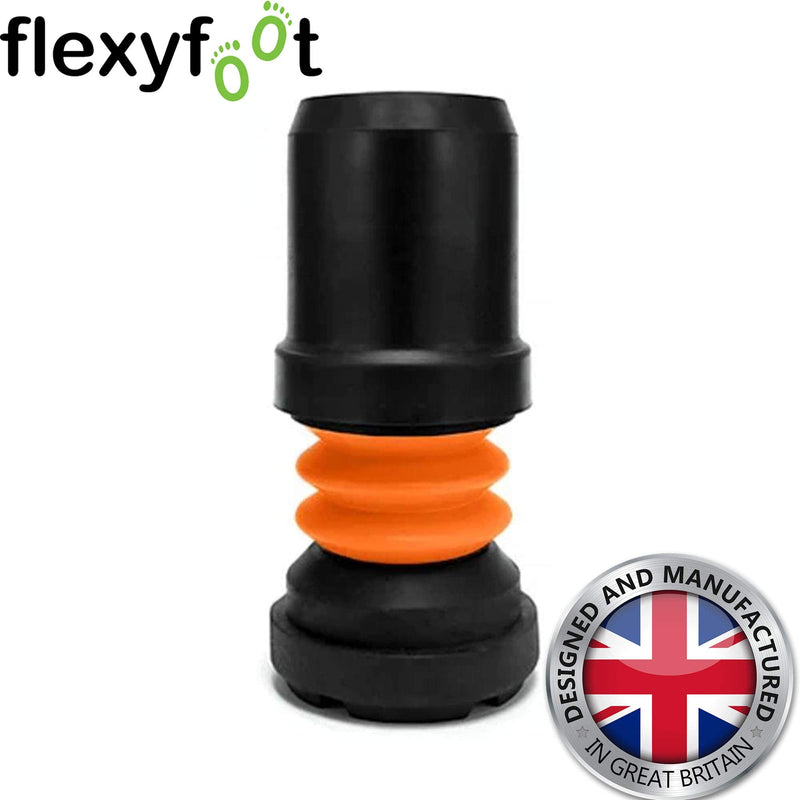 Flexyfoot Shock Absorbing Walking Stick Ferrule – Choice of Ferrule Sizes & Colours Available Here – Improves Grip, Improves Safety, Reduces Slips, Reduces Shock – 16mm Black 16 mm - NewNest Australia