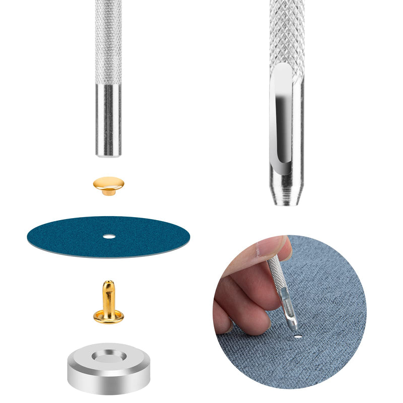 480 Sets Rivets for Leather, Leather Rivet Kit, 4 Colors 3 Sizes Leather Rivets and Snaps for Leather Crafts, Clothes, Shoes, Leather Boots, Bags, Decoration (Gold, Silver, Bronze and Gunmetal) - NewNest Australia