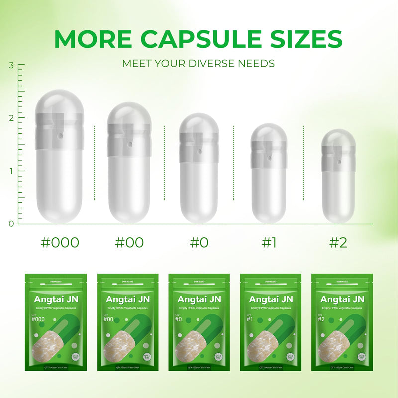 Angtaijn Empty Vegan Capsules Size 0 Clear Empty Capsules For Filling With 2 Micro Spoons, Diy Empty Capsules 0 Compatible With Capsule Filler Size 0, Pack Of 100 - NewNest Australia