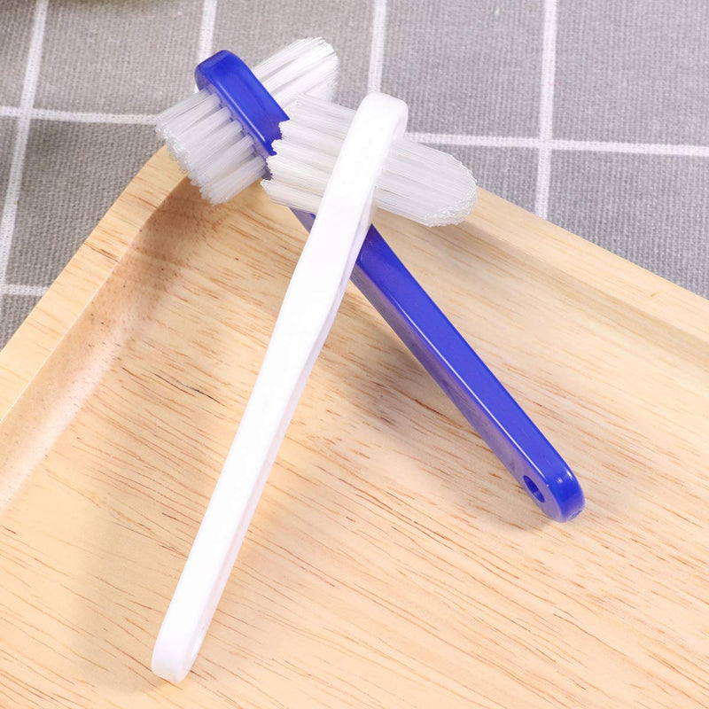 SUPVOX 2PCS false teeth brushes two-side t-shape denture toothbrush (white+blue) - NewNest Australia