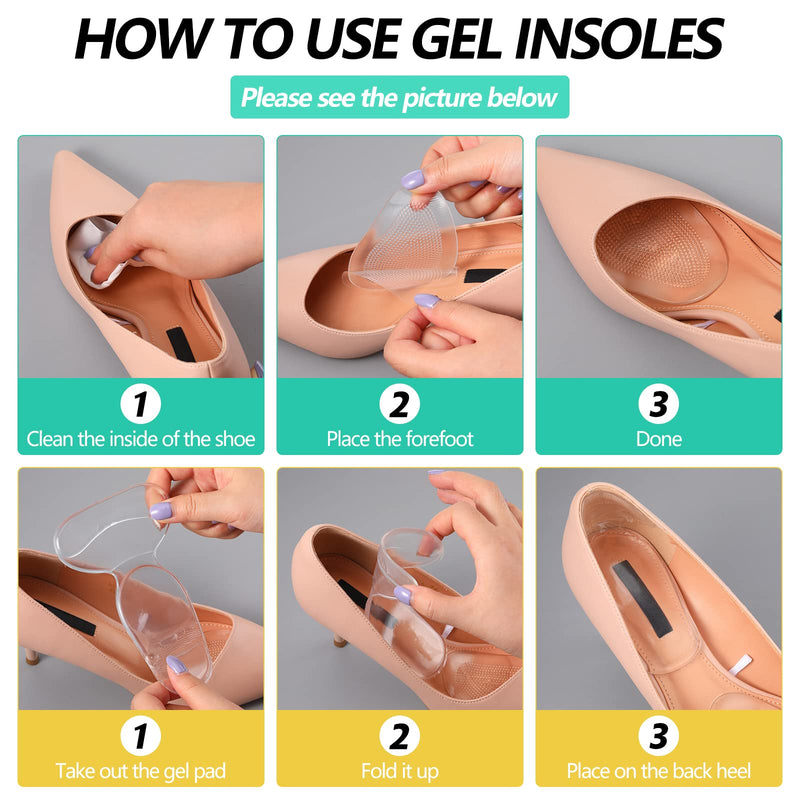 4 Pieces Heel Grips High Heel Cushion Silicone Shoe Pads for Women Gel Shoe Inserts Liners Pads for Too Big Shoes Foot Insoles for Women to Prevent High Heels Slip - NewNest Australia
