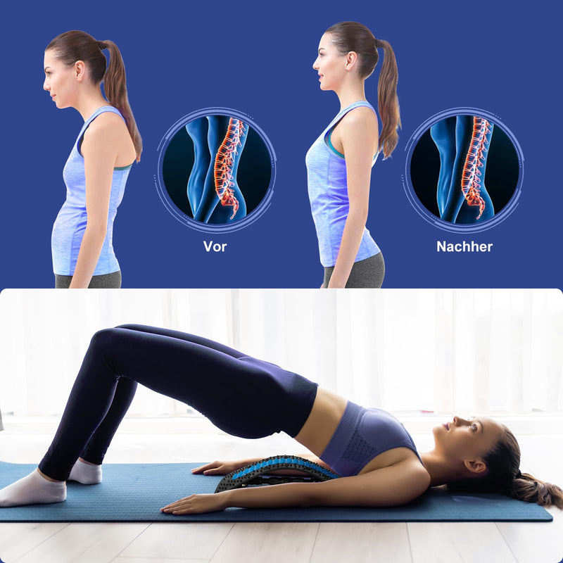 Back Stretcher, Back Massager, 2023 Improved Back Stretcher For Lower And Upper Lumbar Spine, Multi-Level Lumbar Support With Massage Points For Herniated Discs, Scoliosis, Sciatica Black - NewNest Australia