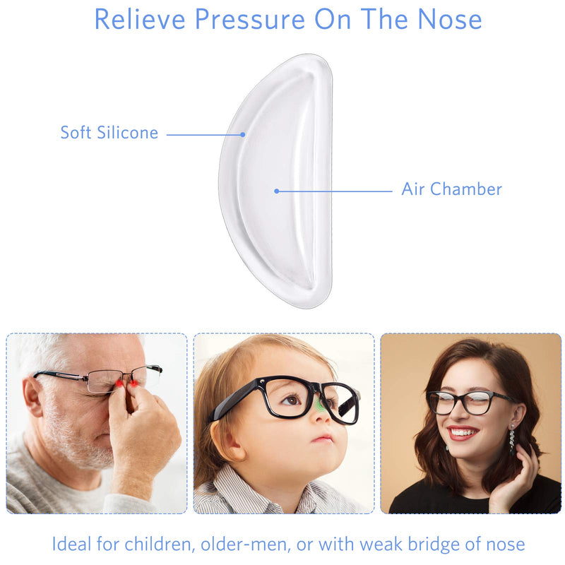 Air Bag Nosepads Adhesive Eyeglass Nose Pads Anti-Slip Nose Pads Comfortable Air Chamber Nose Pads 3.5 mm/ 0.4 inch Thickness for Full Frame Eyeglasses Sunglasses (12 Pairs) 12 - NewNest Australia