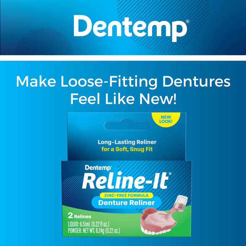 Dentemp Denture Set - Advanced Formula Reline It Denture Reliner (1 piece) - Denture set for retrofitting and tightening dentures, for both upper and lower dentures - NewNest Australia