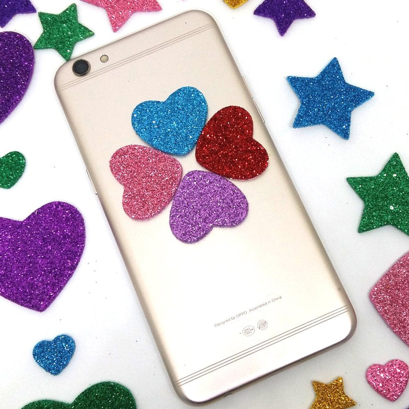 260 Pieces Colorful Glitter Foam Stickers Self Adhesive Stars Mini Heart Shapes Glitter Stickers, Kid's Arts Craft Supplies Greeting Cards Home Decoration Stars&Heart Shapes - NewNest Australia