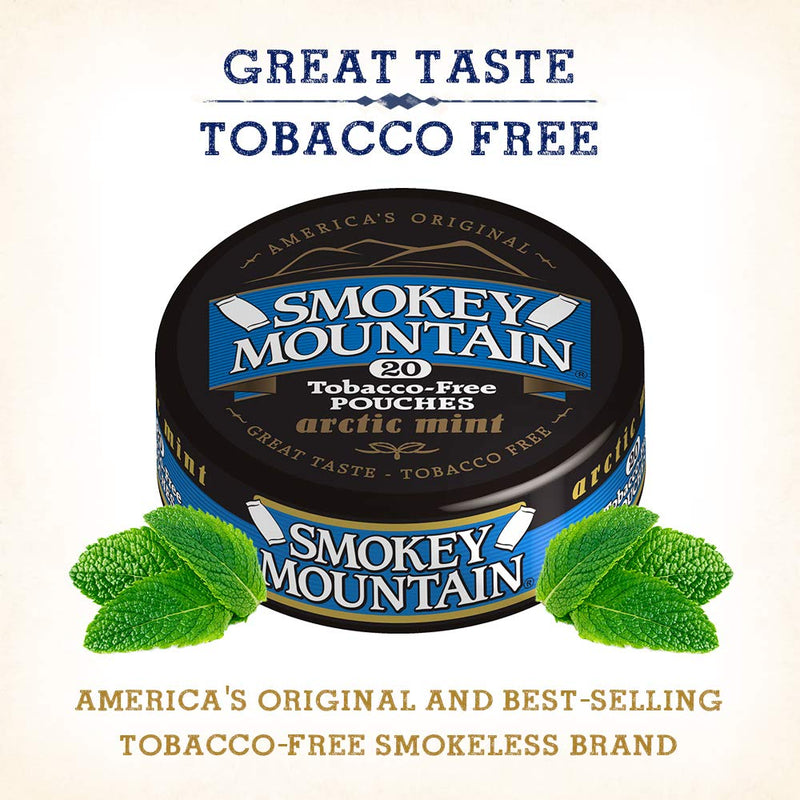 Smokey Mountain Pouches - Arctic Mint - 5 Cans - Nicotine-Free and Tobacco-Free Arctic Mint Pouches - NewNest Australia