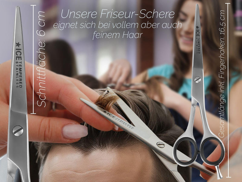 Hair scissors, hairdressing scissors 6 inches, 15.5 cm with one-sided micro-serration - NewNest Australia