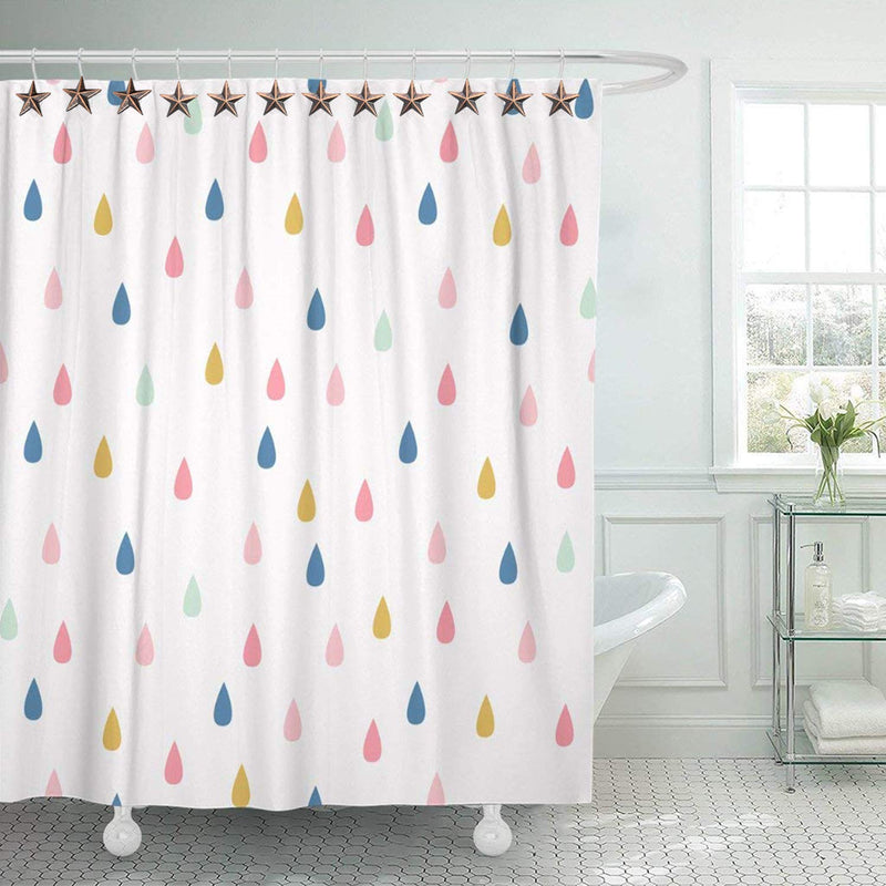 AGPTEK Shower Curtain Hooks, 12PCS Anti Rust Decorative Resin Hooks for Bathroom, Baby Room, Bedroom, Living Room Decor (Star) - NewNest Australia