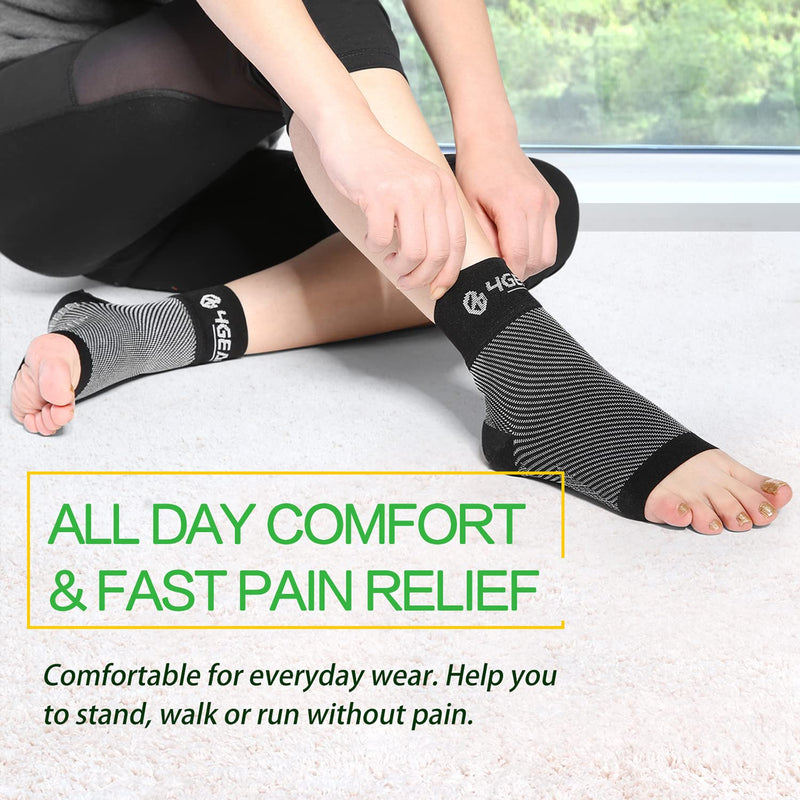 Plantar Fasciitis Relief & Recovery Kit - 9 Pieces - Foot Care Compression Sleeves, Silicone Heel Protectors, Massage Ball, Cushioned Arch Supports & Inserts –Pain Relief & Increase Circulation S/M - NewNest Australia