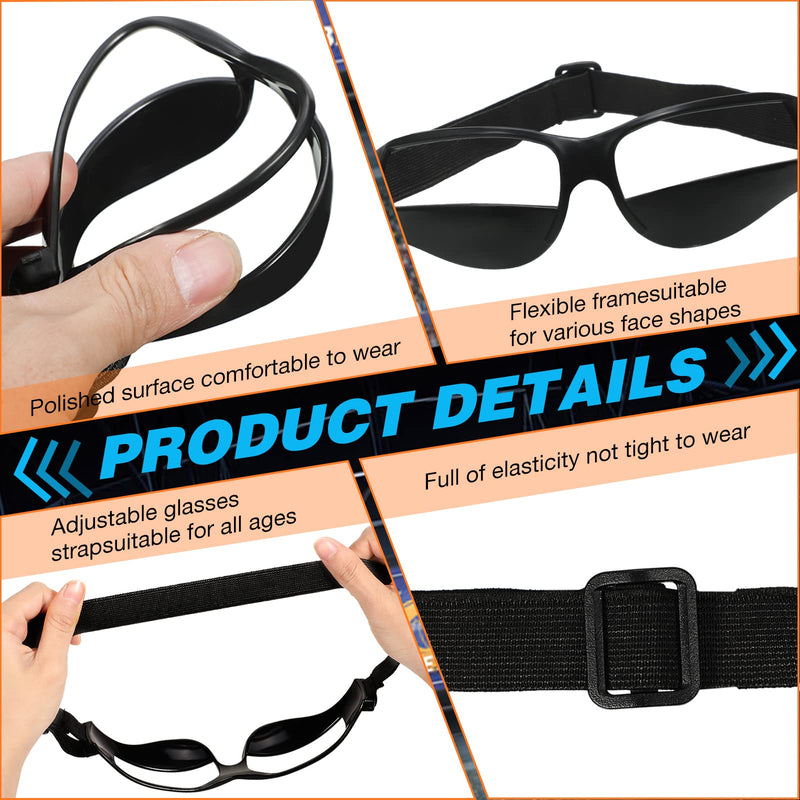 8 Pieces Basketball Goggles Sport Dribble Goggles Adjustable Sports Goggles for Basketball Training Aid for Men Kids Black - NewNest Australia