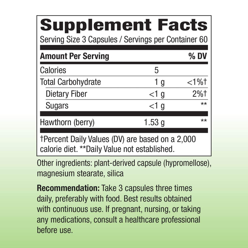 Nature's Way Premium Herbal Hawthorn Berries, 1,530 mg per serving, 180 Capsules (Packaging May Vary) 180 Count (Pack of 1) - NewNest Australia