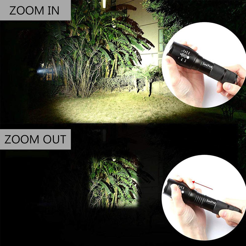 TC1200 Tactical Flashlight with 2000 Lumen XML-T6 LED,Zoomable 5 Light Modes As Seen on TV Flashlights for Hurricane,Camping,Hiking,Emergency, 4 Pack 4 Pack Flashlight - NewNest Australia