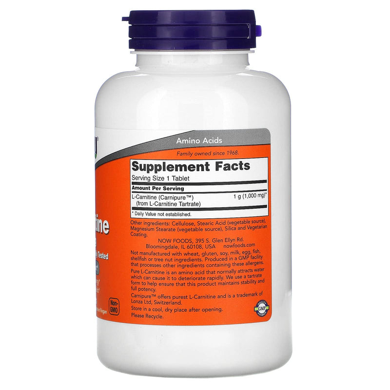 Now Foods: L-Carnitine Fitness Support 1000mg, 100 tabs - NewNest Australia