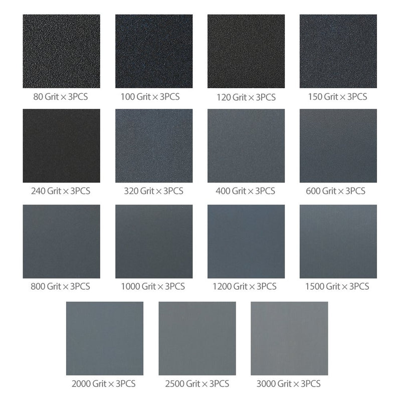 80 to 3000 Grit Sandpaper Assortment, 45PCS 9 x 3.6" Silicon Carbide Dry Wet Sandpaper, for Metal Sanding, Automotive Polishing, Wood Furniture, Wood Turning Finishing by LotFancy 80 - 3000Grit Assorted - NewNest Australia