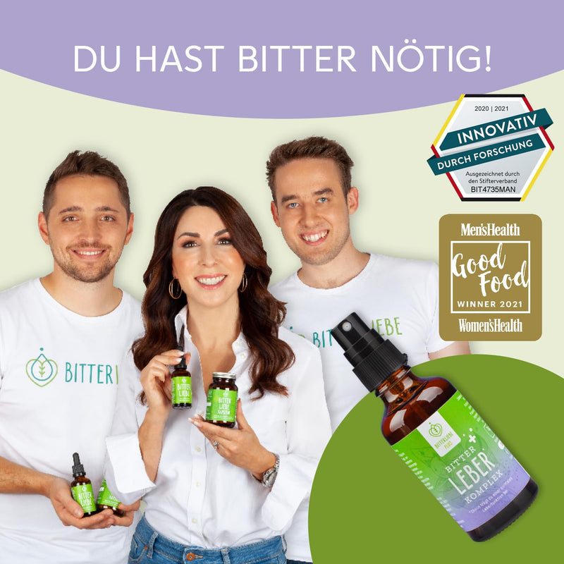 BitterLiebe® Liver Complex Spray - Natural Support of Liver Function with Bitter Substances and Choline, for Fat Digestion and Detoxification - NewNest Australia