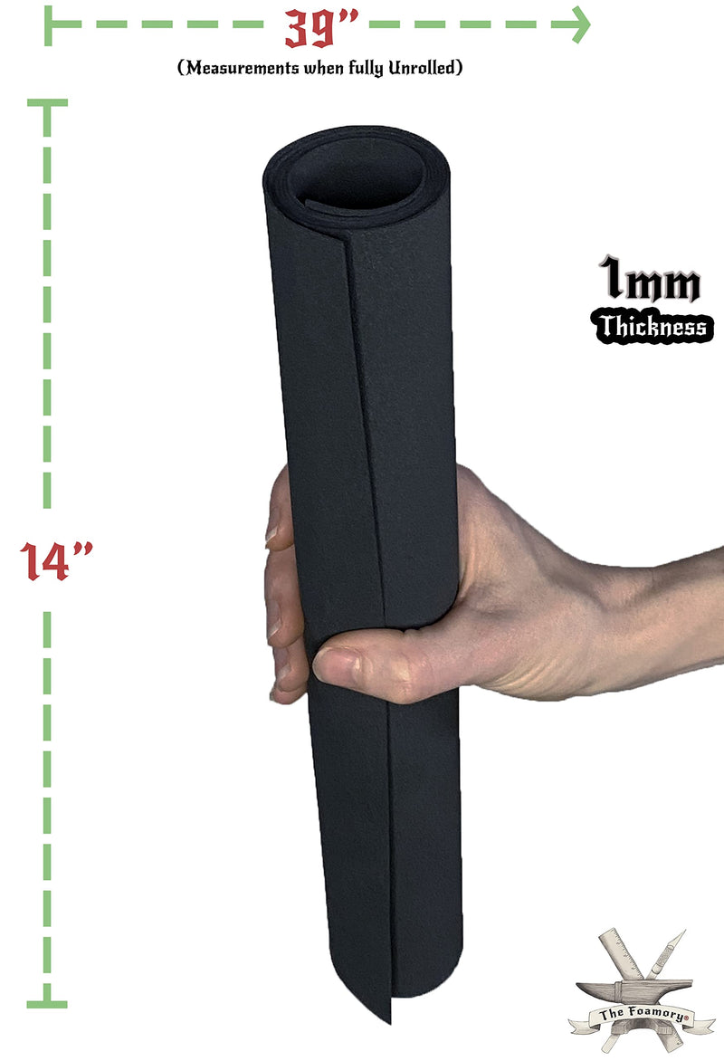 EVA Foam Cosplay - 1mm (1mm to 10mm) - Black or White - 14" x 39" Sheet - Ultra High Density 85 kg/m3 - by The Foamory 1mm - Thickness - NewNest Australia