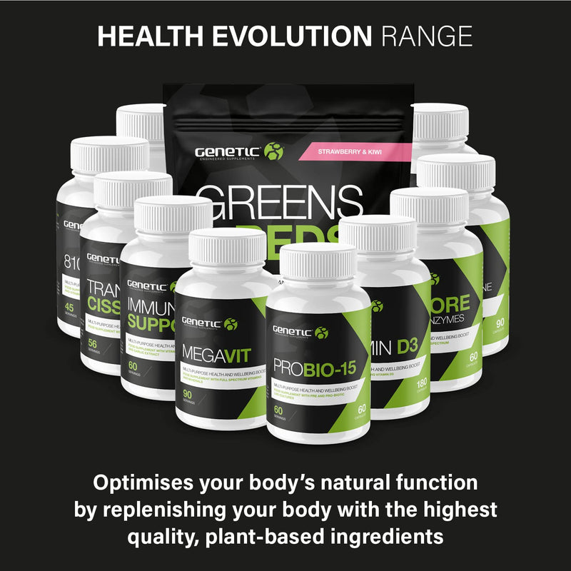 Super Greens Supplement Powder - Genetic Supplements - Reds & Greens Super Powder - Dried Fruit Powder - Vegan Supplements - Strawberry & Kiwi - 500g Strawberry Kiwi - NewNest Australia