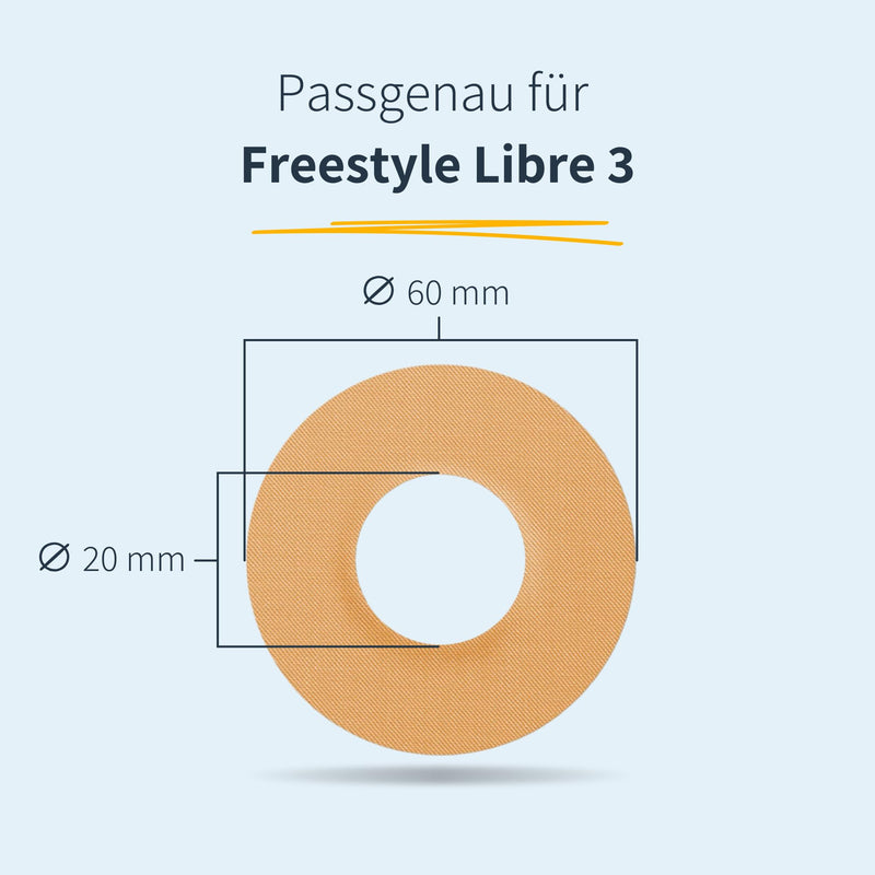 Mysweetstitch Plasters For Freestyle Libre 3 Sensor, Waterproof, Breathable And Skin-Friendly (Pack Of 10), Round, Made In Germany, Outer Diameter 60 Mm, Inner Diameter 20 Mm, Black - NewNest Australia