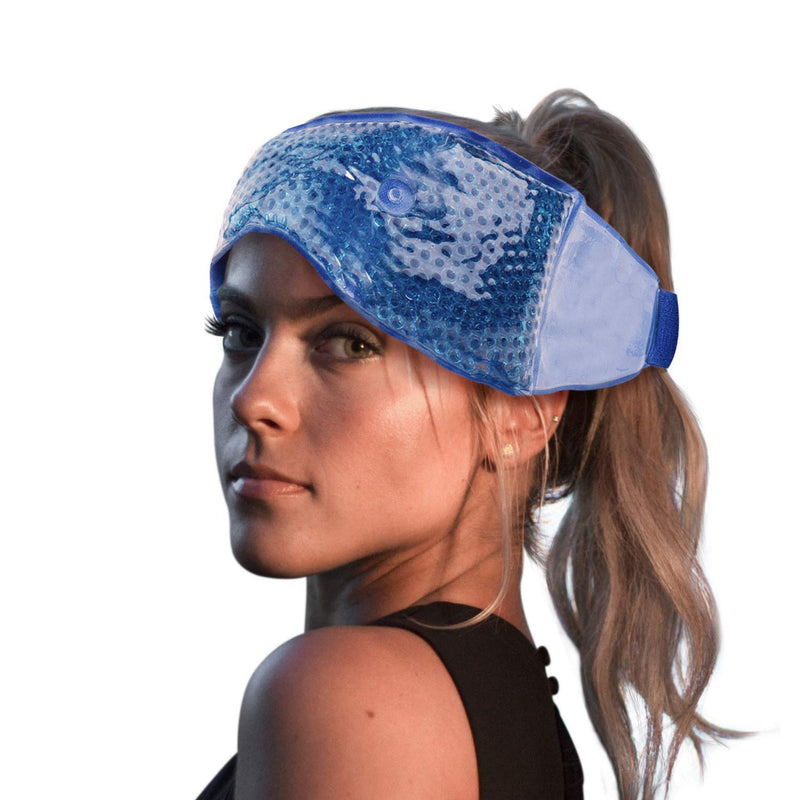 Hot Cold Jaw and Forehead Ice Pack by FOMI Care | Flexible Gel Bead Wrap for TMJ, Wisdom Teeth, Oral and Facial Surgery, Dental Implants, Migraine, Headache, Chin and Tooth Pain | Adjustable, Reusable - NewNest Australia