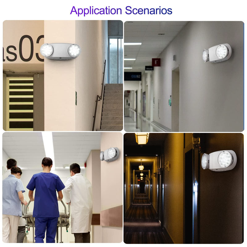 CM MZY Emergency Lights with Battery Backup,Commercial Emergency Light,Two Adjustable LED Light Head Emergency Lighting Fixtures,120-277V AC, UL Certified (1PCS) 1PCS - NewNest Australia