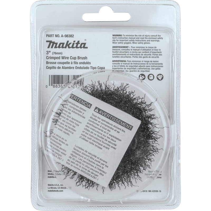 Makita A-98382 3" Crimped Wire Cup Brush, M10 x 1.25 - NewNest Australia