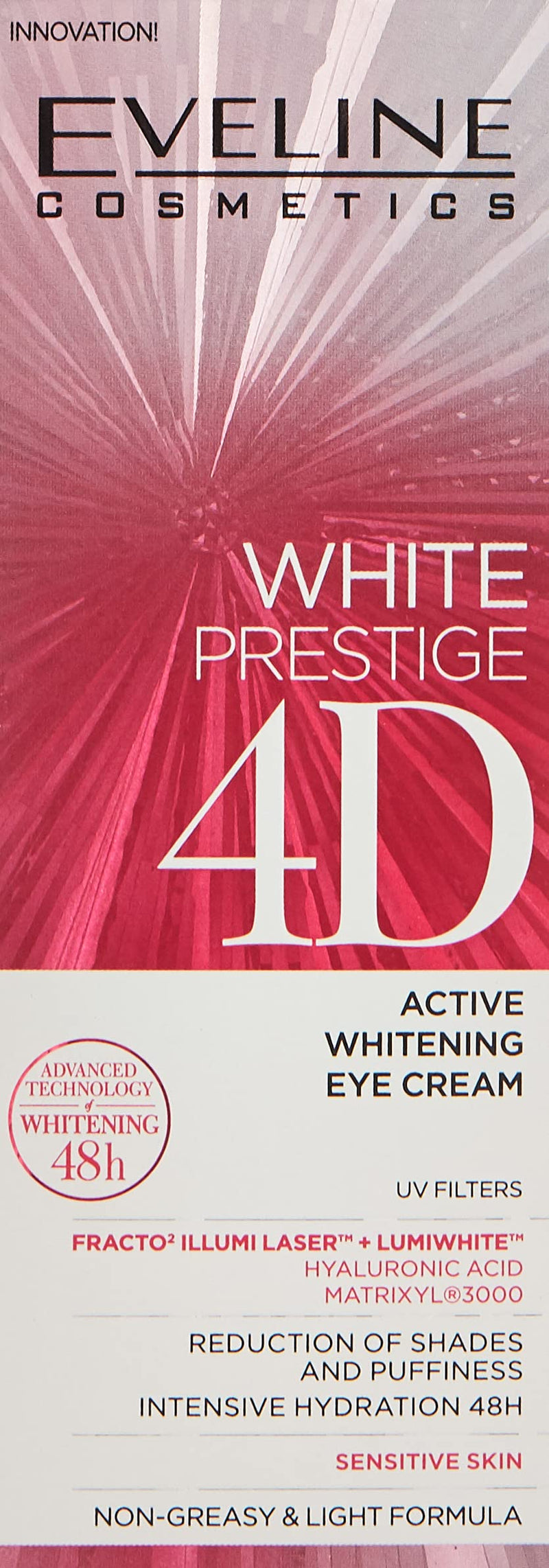 Eveline WHITE PRESTIGE 4D Active Whitening Eye Cream Reduction of Shades & Puffiness 20ml - NewNest Australia