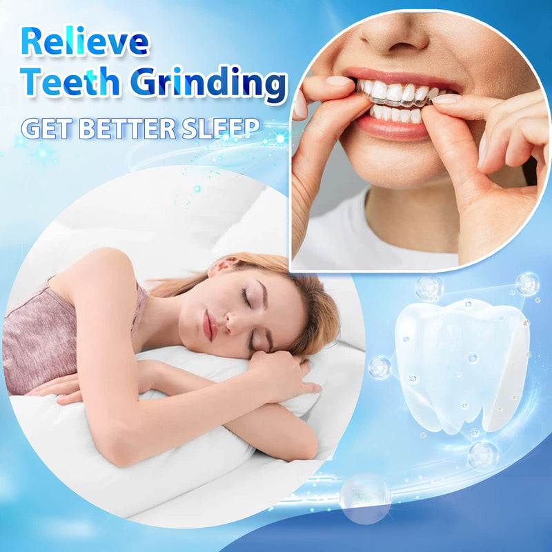 Mouth Guard for Teeth Grinding, 4 Pack Teeth Guard for Night Grinding, 2 Pairs Moldable Fit Night Mouth Guard with Carry Case, Custom Fit Teeth Retainers for Better Sleep, Improve Sleep Quality - NewNest Australia