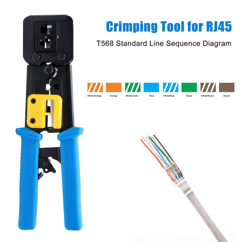 RJ45 Crimp Tool,Knoweasy All-in-One Crimper for Pass-Through/EZ/Legacy RJ11/RJ12/RJ45 connectors,CAT3/CAT5e/CAT6 Network Cable UTP/STP Wire Crimping Tool - NewNest Australia
