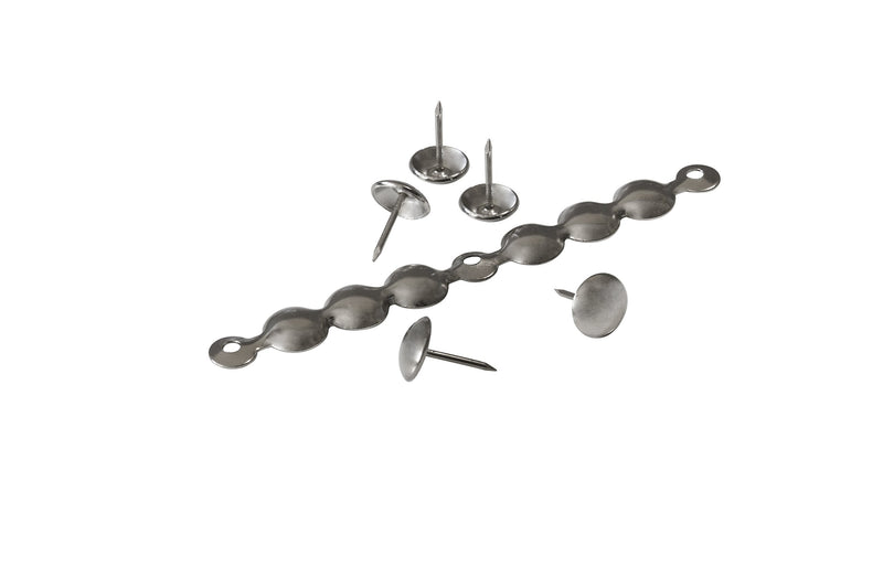 decotacks® Silver Upholstery Nailhead Trim, Silver Upholstery Nails/Tack in Short (4in Long) Strips 7/16in (11mm) Head Diameter, Covers 6 Meters (6,6 Yards) [Nickel/Silver Finish] DX0511NI-S6M - NewNest Australia