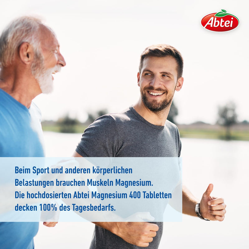 Abtei Magnesium 400 - high-dose magnesium - for active muscles - laboratory-tested, gluten-free, lactose-free and vegan - 30 tablets New - NewNest Australia