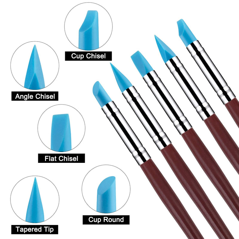 10Pcs Silicone Clay Sculpting Tool, Modeling Dotting Tool& Pottery Craft use for DIY Handicraft - NewNest Australia