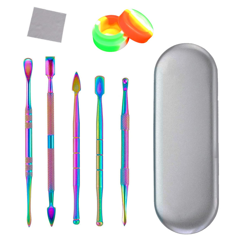 Plavision Carving Tools for Wax Wood: 7 Pcs Rainbow Stainless Steel Double-Sized Sculpting Clay Tools Kits with Silicone Container for Kids Wood, Wax, Jewelry, Clay, Pottery - NewNest Australia