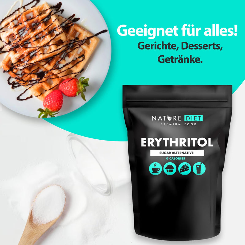Nature Diet - Erythritol 2 x 1000 g | Natural sweetener | Zero calories | Sugar substitute 1 kg (pack of 2) - NewNest Australia
