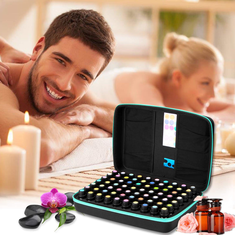 Storage Of Essential Oils Fitnate Case For Essential Oils (5 Ml, 10 Ml, 15 Ml), Case For Travel With Essential Oils With Young Living Labels For Essential Oils And Bottle Opener, Blue - NewNest Australia