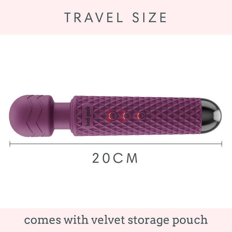 Wireless Magic Wand Massager Electric Wand Massager For Neck Shoulders Legs 20 Vibration Patterns & 8 Speed Levels Vibrator Promotes Stress Relief Wireless Massage Stick Purple - NewNest Australia