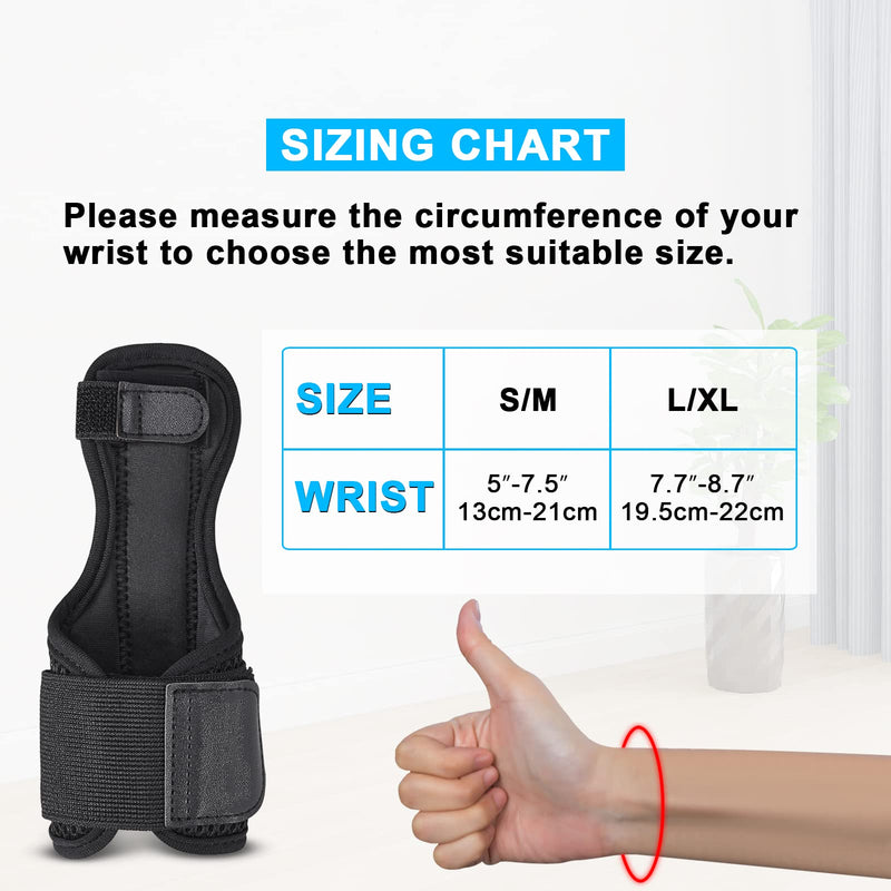 Fasola Thumb Brace Reversible, Thumb Spica Splint for Right & Left Hand, Breathable Thumb & Wrist Support with Two Metal Splint, Trigger Thumb Immobilizer for Arthritis, Tendonitis, Sprains, S Black - NewNest Australia