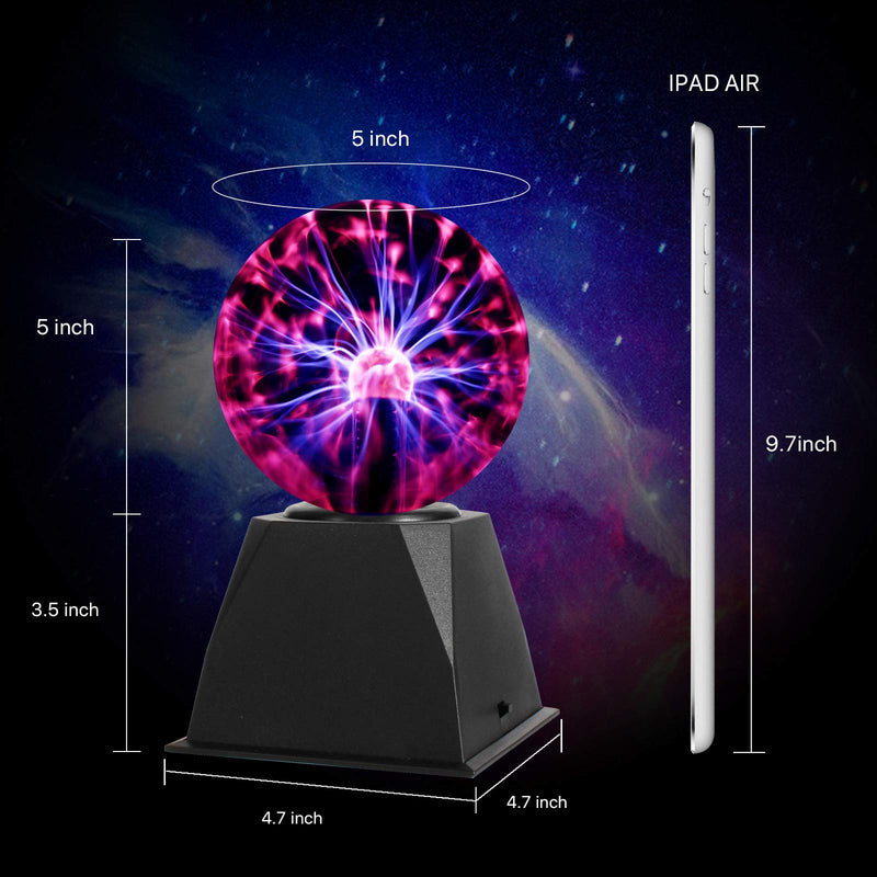 Gresus 5 Inch Magic Plasma Ball Lamp - Touch & Sound Sensitive Interactive Plasma Lamp Nebula Sphere Globe, Science Educational Gift for Decorations/Parties/Bedroom - NewNest Australia