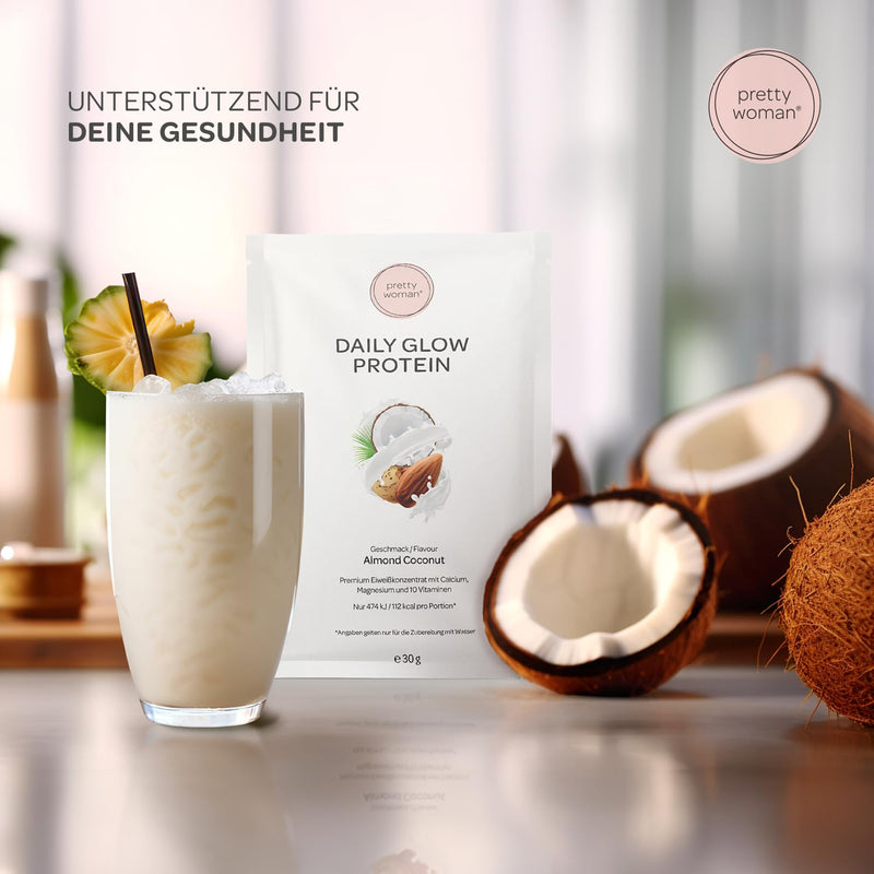 pretty woman® Daily Glow Protein Powder Trial Pack - 5x30g - Low Carb Shake with Vitamins & Minerals, Biotin & Folic Acid, Low Sugar/Protein Powder Trial Pack, Protein Powder Trial Set - NewNest Australia