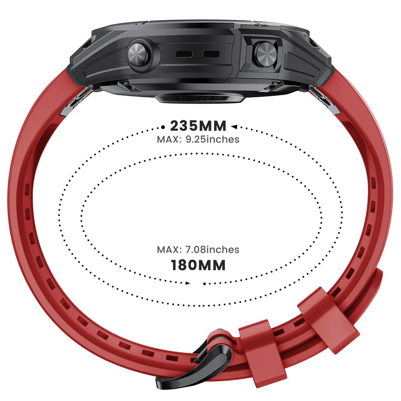 ANCOOL Compatible with Garmin Fenix 7S Band, Easy-fit Sport Wristband Soft Silicone Watch Band Replacement for Fenix 6S/Fenix 5S/Fenix 5S Plus Smartwatch Red - NewNest Australia