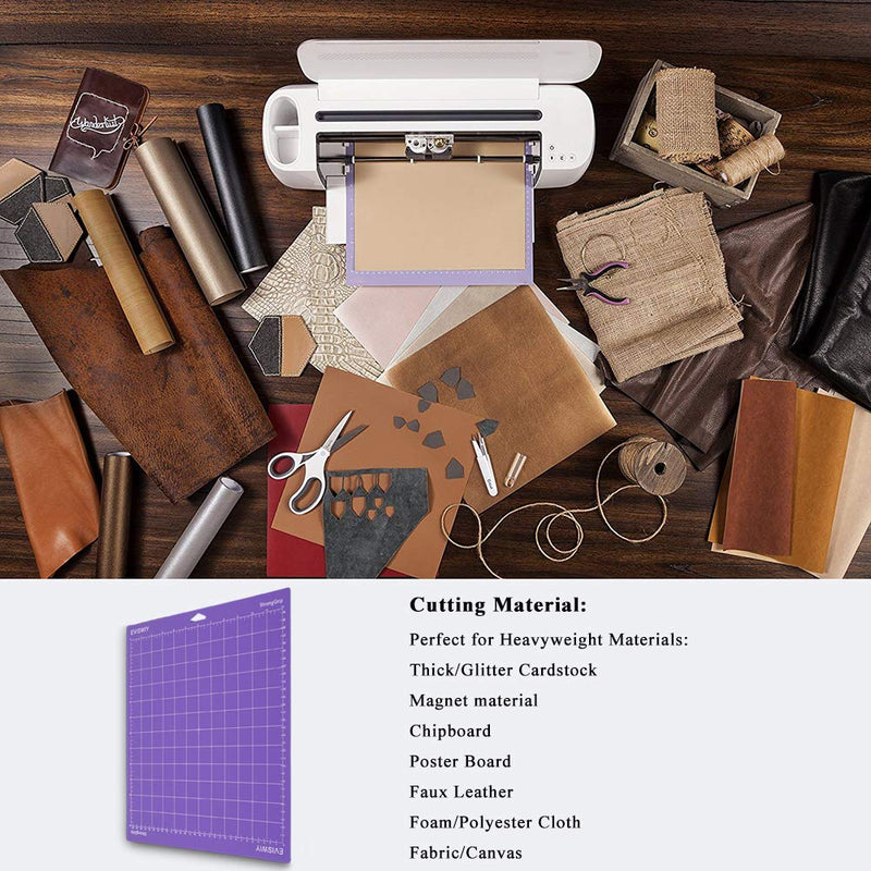 EVISWIY Variety Mats for Cricut Explore Air 2/Air/One/Maker StandardGrip/LightGrip/StrongGrip/FrabricGrip Multiple Adhesive Sticky Green Blue Purple Pink Cricket 12x12 Cutting Mats for Cricut 5 Pack Style 1 - NewNest Australia