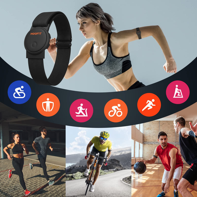 moofit HW401 Heart Rate Monitor Armband, IP67 Waterproof, Support Bluetooth/ANT+, Rechargeable Optical Heart Rate Sensor Bracelet Works with Wahoo, Zwift, Strava, Elite HRV - NewNest Australia
