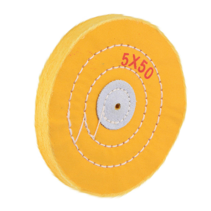 uxcell Cotton Buffing Wheel 5-inch with 4mm Arbor Hole with Polishing Compound for Bench Grinder Tool Orange - NewNest Australia