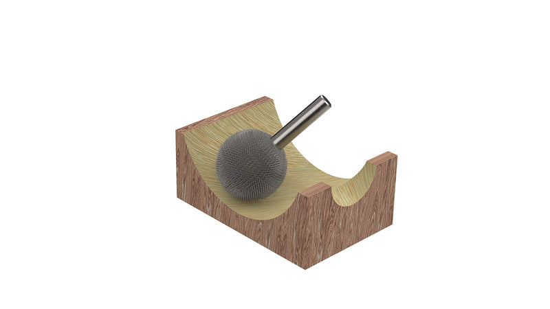 Kutzall Original Sphere Rotary Burr 1⁄8" Shaft, Coarse - Woodworking Attachment for Dremel, Foredom, DeWalt, Milwaukee Tools. Abrasive Tungsten Carbide Coating, 3⁄8" (9.5mm) Head Diameter, S-38-E Original - Coarse Head Diameter: 3⁄8", Head Length: 3⁄8" - NewNest Australia