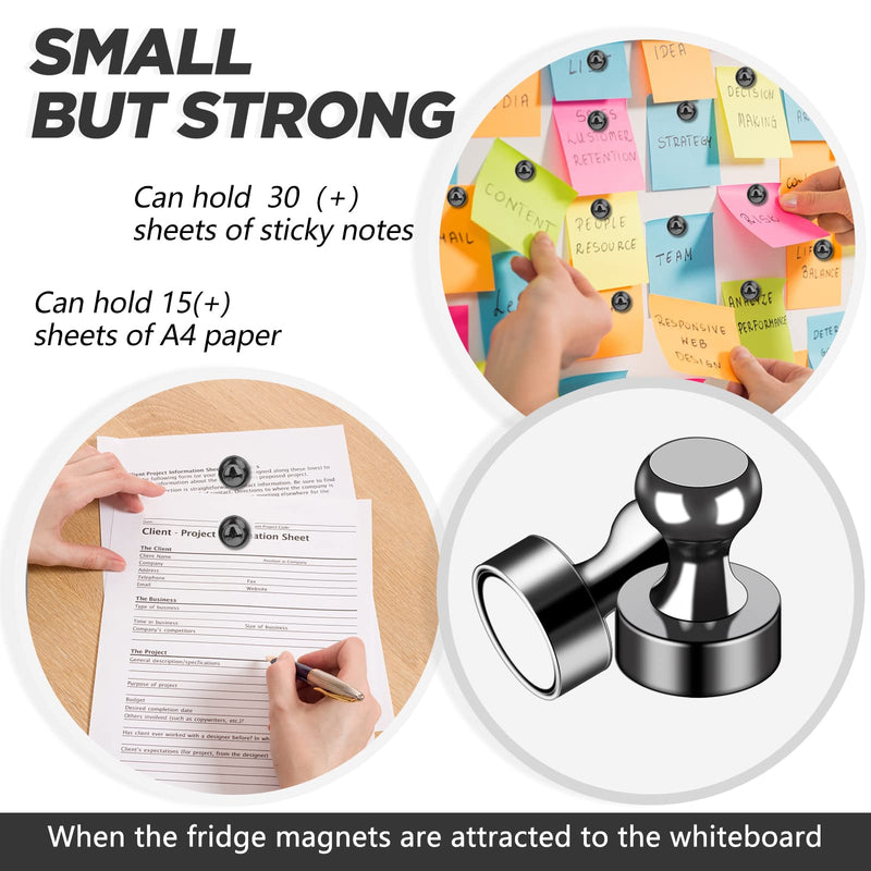 50Pcs Fridge Magnets, Black Refrigerator Magnets for Whiteboard, Strong Metal Magnets for Fridge, Whiteboard, Office, Classroom, Map, Kitchen 50pack - NewNest Australia