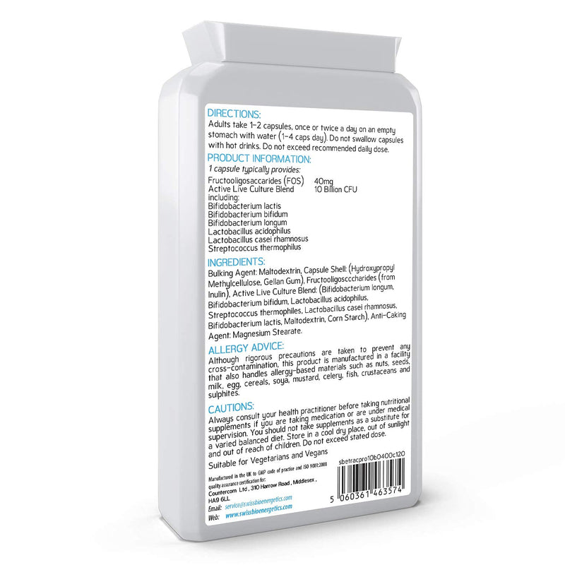 Full Spectrum Bio-Culture Defence - 120 Capsules - High Strength 10 Billion Live CFU Multi-Strain Bio-Cultures + FOS Formula - Latest DRCaps© Encapsulation to Protect from gastric acids - NewNest Australia